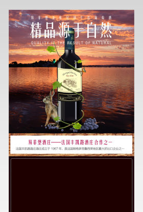淘宝天猫详情页红酒海报PSD模板