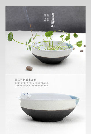 创意陶瓷佛手观音倒流香香炉沉檀香薰炉佛具摆件卧室会所粗陶香炉详情页