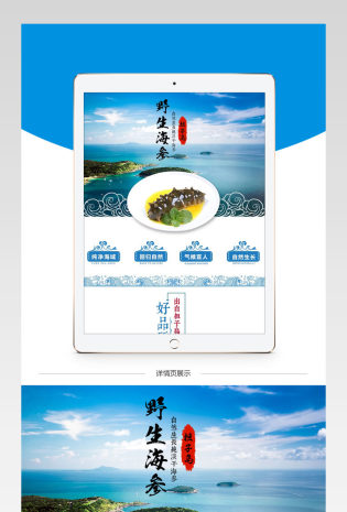 清新风海参详情页PSD模板