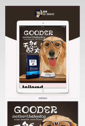 卡通时尚宠物食品狗粮详情页psd模板