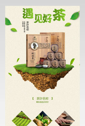清新茶叶电商宝贝详情源文件设计 
