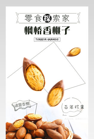 诸暨特产香榧子坚果零食时尚简约风店铺详情页 