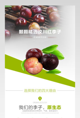 简约风生鲜水果红李子详情页产品描述页 
