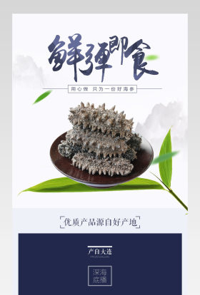 生鲜水果海产品海参详情页PSD模板