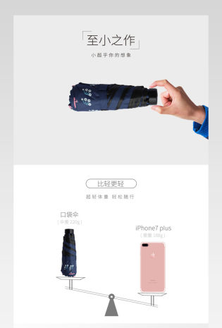 小遮阳伞夏季详情页分层产品描述页通用 