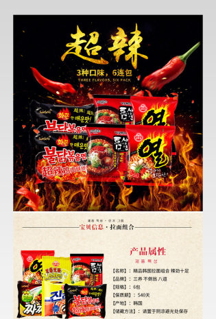 进口食品详情页分层产品描述页通用 