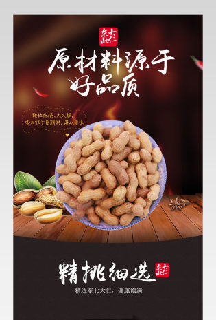 简约炫酷风坚果零食详情页产品描述页通用