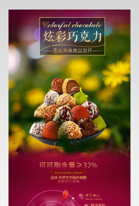 清新唯美风巧克力详情页产品描述页