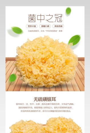 清新简约滋补食品银耳详情页通用