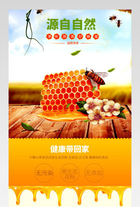 简约自然健康洋槐蜂蜜详情页产品描述页