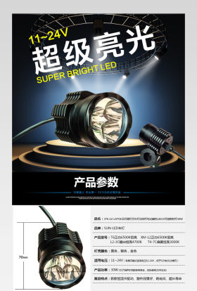 时尚车灯详情页psd模板