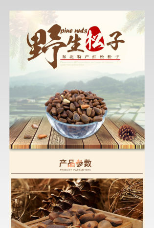 清新简约风坚果零食详情页产品描述页