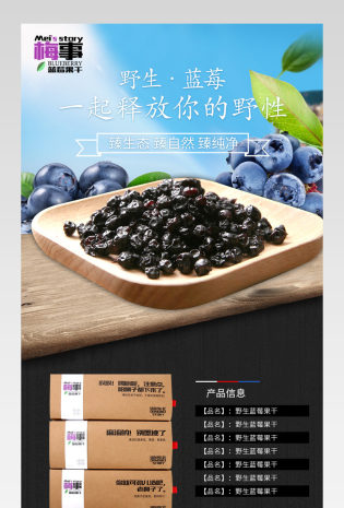 蓝莓清新简约详情源文件产品描述页