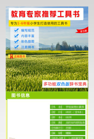 时尚简约风新华字典详情产品描述页通用 