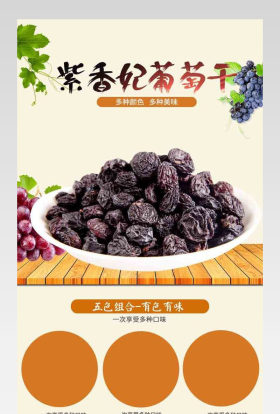 简约精选新疆特产五色葡萄干食品详情页 
