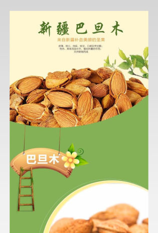 清新简约风坚果零食详情页产品描述页