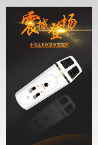 简约数码配件麦克风详情页psd模板