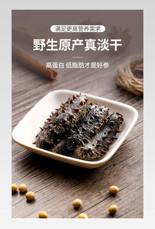 野生原产海参淡干美食滋补养生圣品