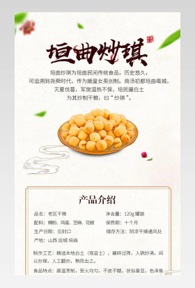 中国风日常通用食品茶饮炒琪特产详情页