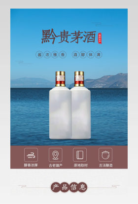 中国风简约食品茶饮茅酒白酒详情页