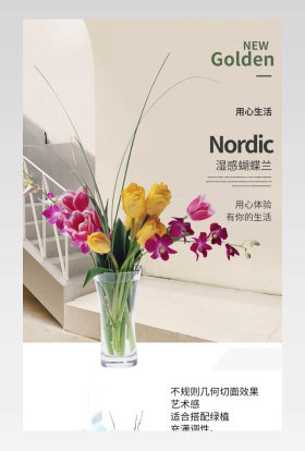 田园风清新鲜花园艺绿植绿植蝴蝶兰兰花详情页