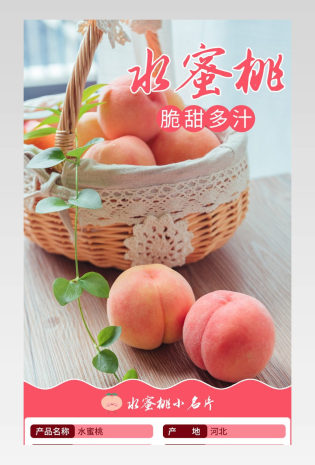 水蜜桃桃子有机水果通用详情描述页面