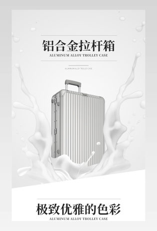 电商箱包行李箱灰色商务出行手提箱拉杆箱旅行箱详情页