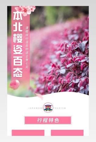 日本旅游详情页时尚简约日常通用酒店旅游