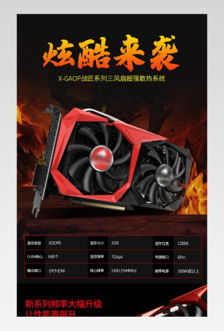 数码配件炫酷日常详情页显卡模版