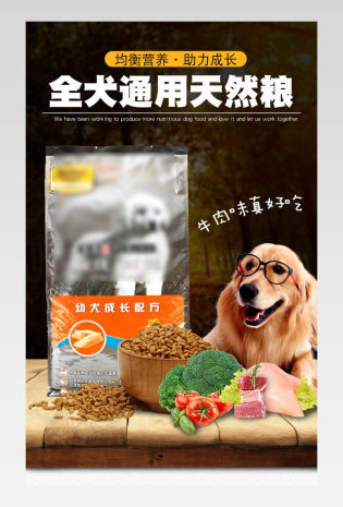 时尚日常通用宠物用品狗粮详情页