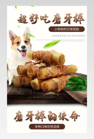 宠物用品狗狗磨牙棒道具零食详情页