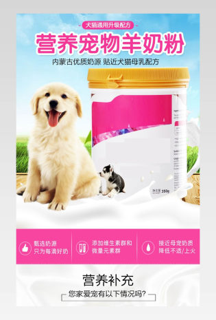 简约清新风格宠物用品宠物猫粮详情设计