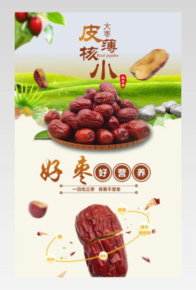 冬枣简约中国风营养新疆大枣红骏枣枣详情页