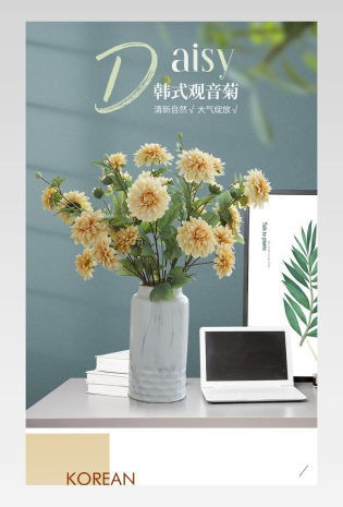 韩式小清新菊花鲜花园艺绿植花瓶花盆创意详情页