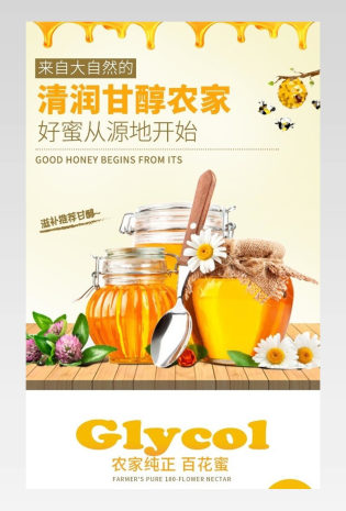食品纯蜂蜜水果罐头详情描述页面