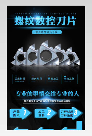 时尚大气五金螺纹数控刀片详情页