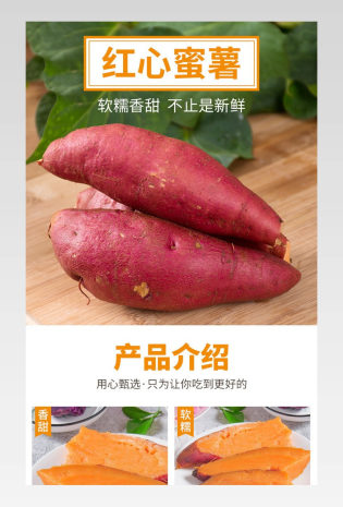 蜜薯地瓜详情页简约新鲜生蔬农产品
