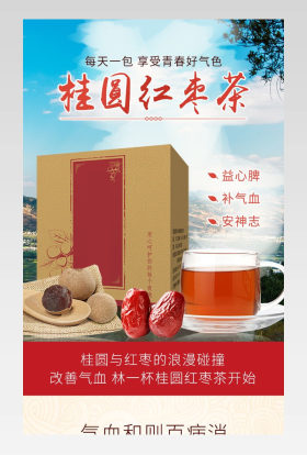 滋补保健品保养品桂圆红枣茶改善气血详情页
