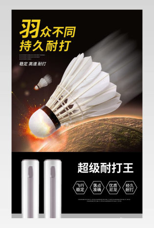 户外运动简约鹅毛羽毛球筒详情页