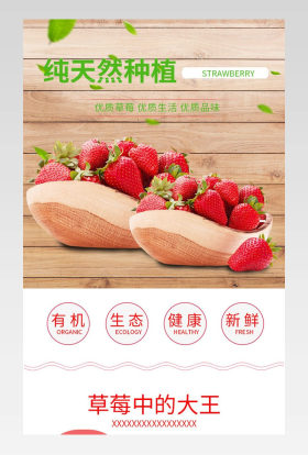 可爱小清新风格草莓水果食品详情页