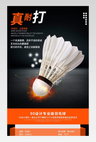 户外运动体专用羽毛球育比赛球详情页