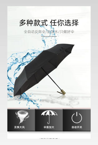 时尚简约日用百货遮阳伞雨伞详情页