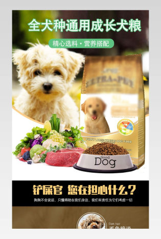 时尚日常通用宠物用品狗粮详情页