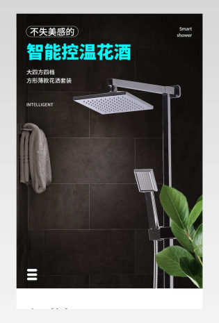 电商日常通用简约家居卫浴花洒详情页