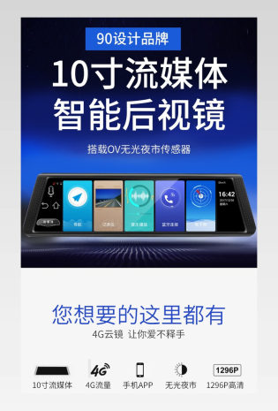 行车记录仪后视镜详情页页面设计