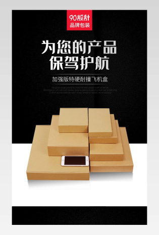 简约飞机盒纸箱包装盒快递箱详情页