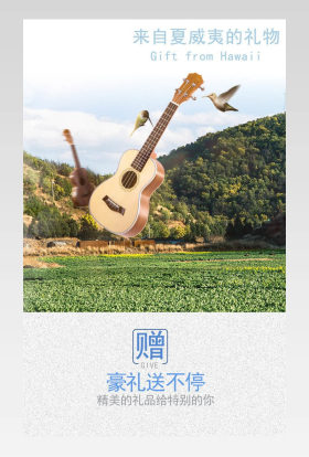 简约尤克里里入门初学者学生通用详情页