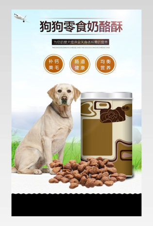 小清新风新品宠物零食详情设计 