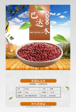 清新唯美风坚果零食详情页产品描述页通用