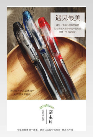 简洁风文艺钢笔详情psd源文件